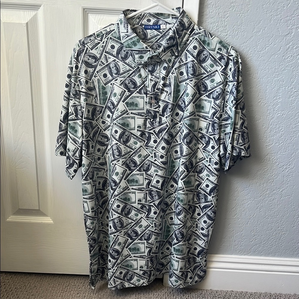 Money Print Men's Golf Polo